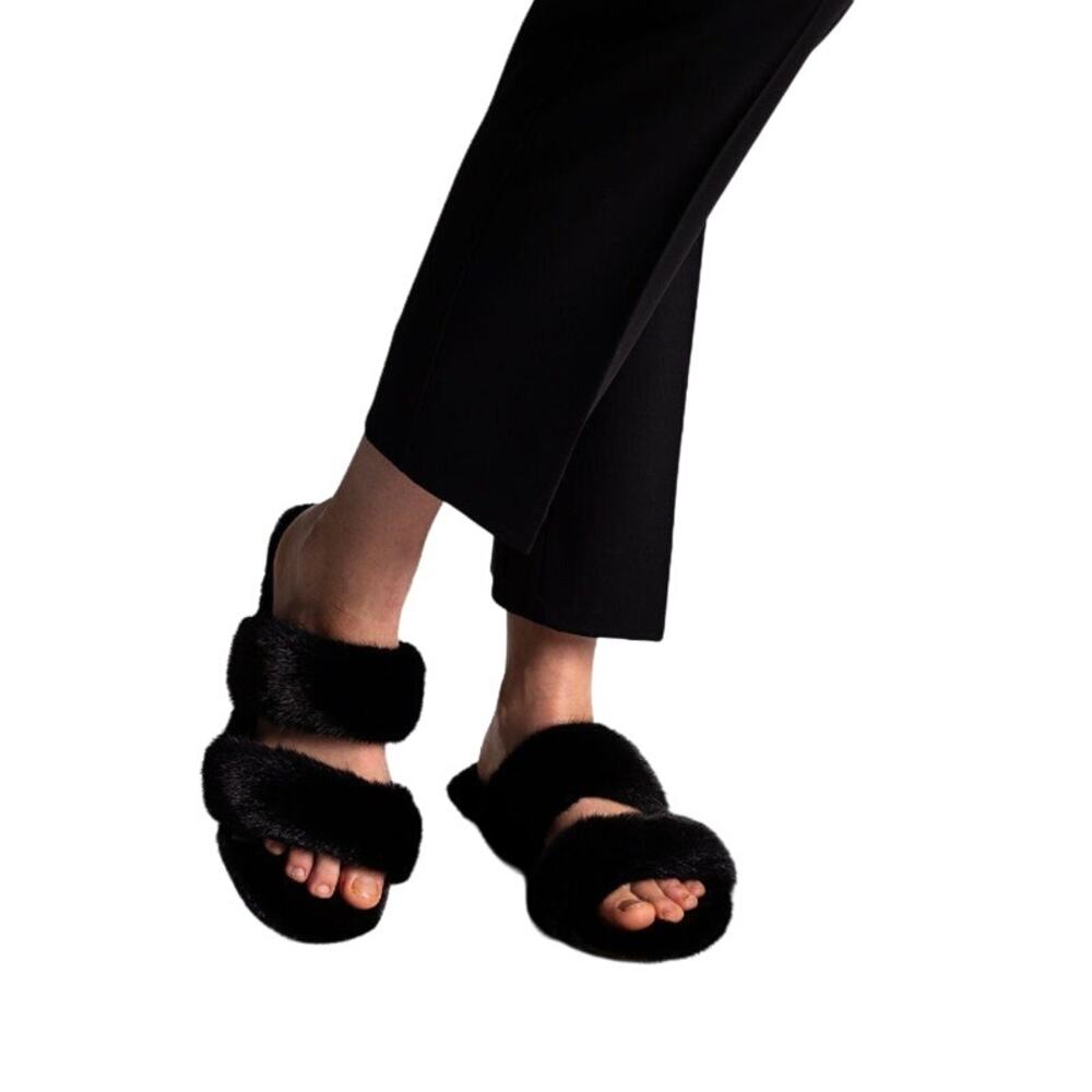 Saint Laurent mink fur slides